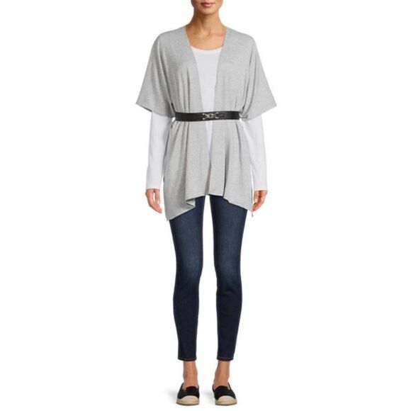 Women's Gray Multi Wear Wrap - Picture 3 of 7